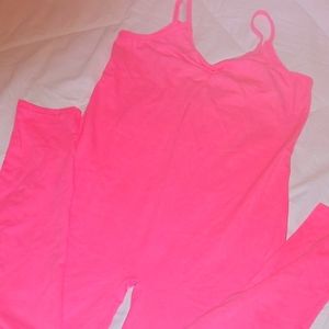 American Apparel Never Worn Neon Pink XL Jumpsuit